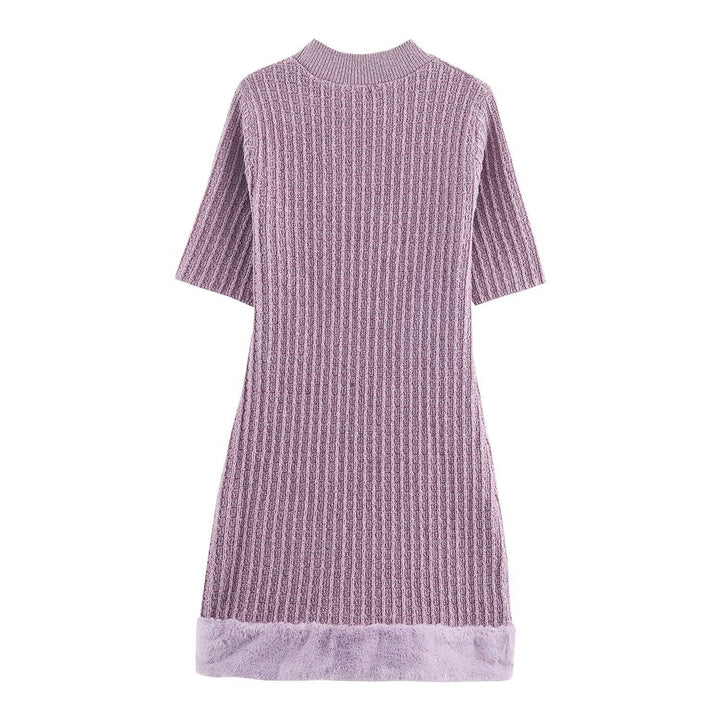 Damen Strickkleid mit dekorativen Taschen und kuscheligem Saum Drune