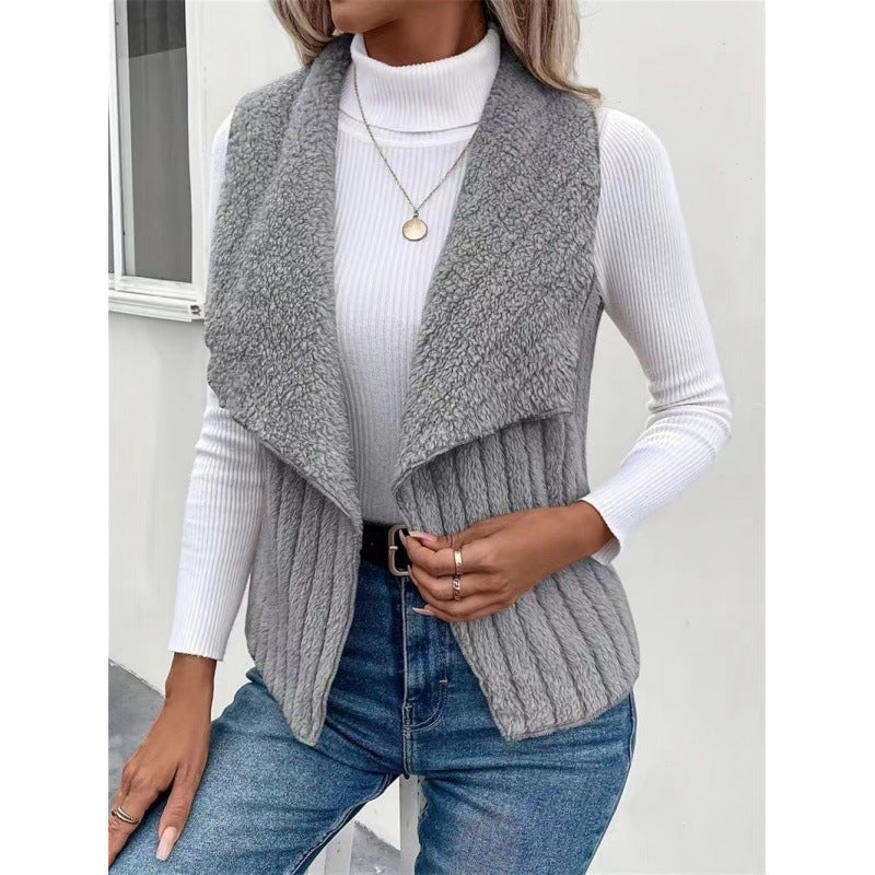 Damen Kuschelige Weste mit asymmetrischem Schnitt und hohem Kragen Drune