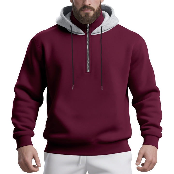 Herren sportlicher Kapuzenpullover mit halbem Reißverschluss und atmungsaktivem Stoff Drune