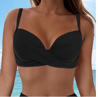 Damen Elegantes Bikinioberteil mit Wickeldesign Drune