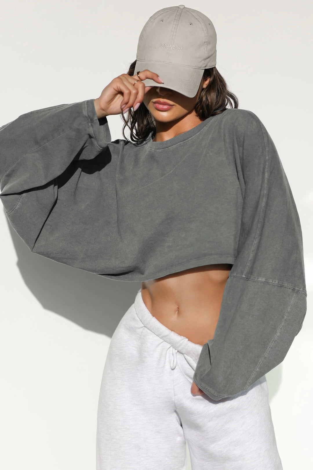 Damen lässiger Crop-Pullover Drune
