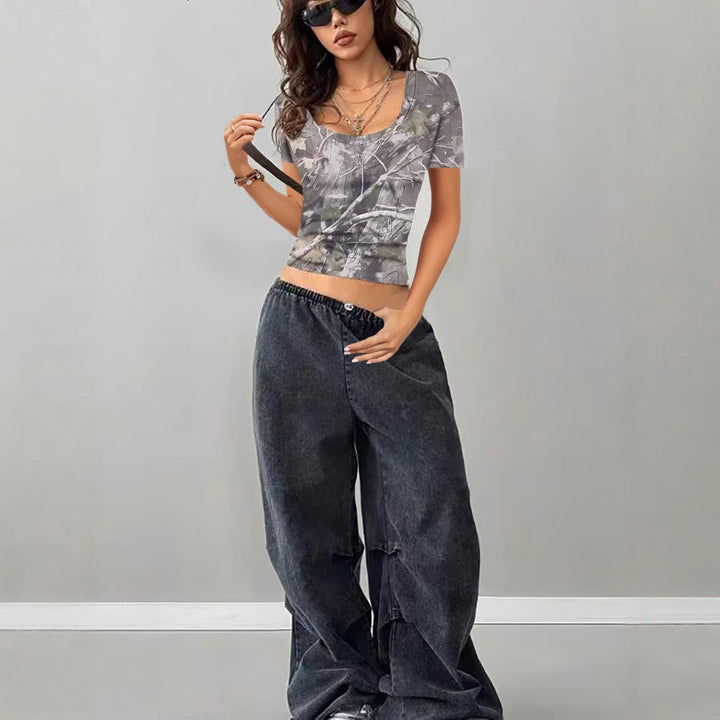 Damen Camouflage T-Shirt mit figurbetontem Schnitt Drune
