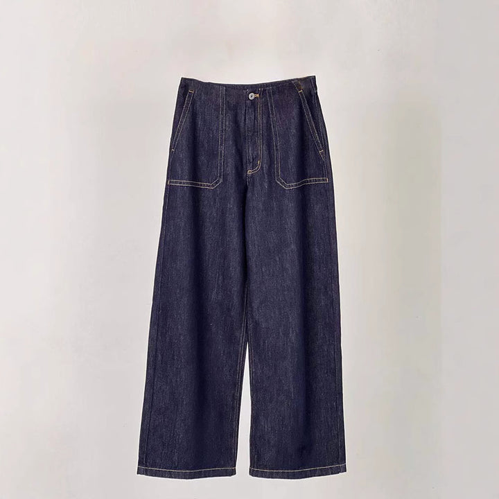 Damen Modische Jeans mit weitem Schnitt und hohem Bund Drune