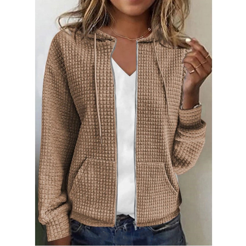 Damen Fleecejacke mit Strukturiertem Waffelmuster Drune