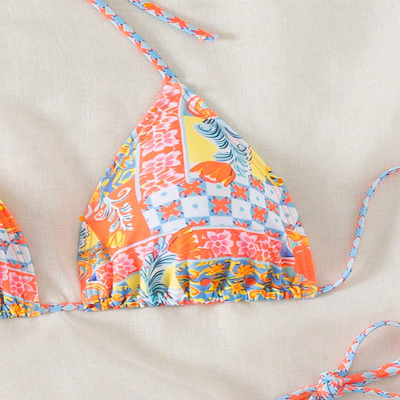 Damen Triangel-Bikini mit verstellbaren Bindebändern Drune