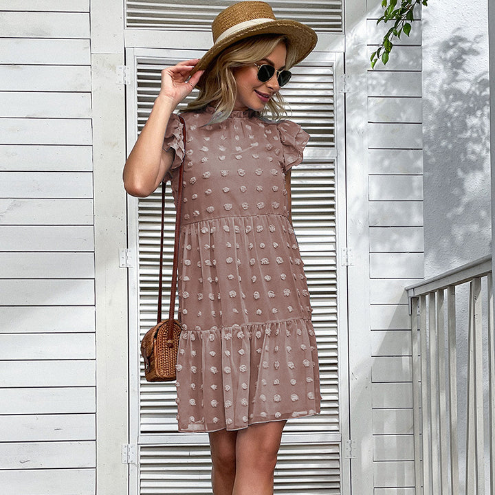 Damen luftiges Sommerkleid mit Rüschendetails und floralem Design Drune