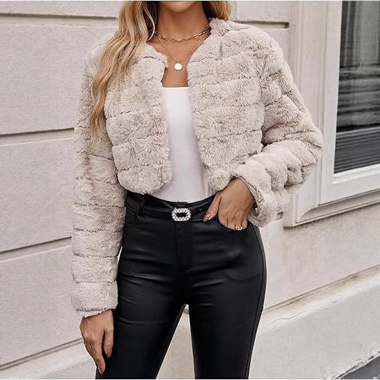 Damen modischer Leopardenplüschjacke Drune