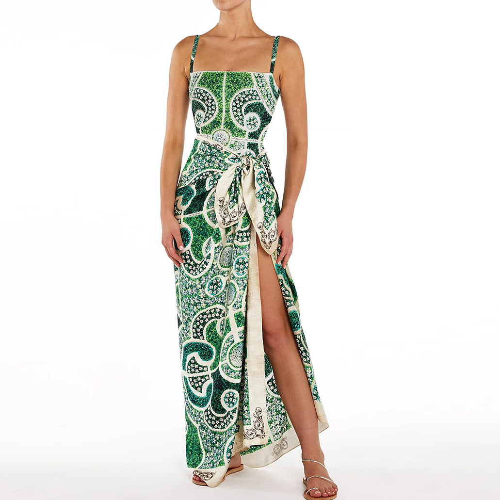 Damen Einteiler Badeanzug mit kunstvollem Blumenmuster Drune