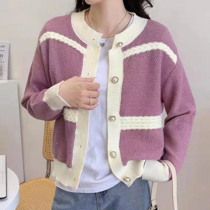 Damen Großer Strickcardigan mit dekorativen Knöpfen und Zopfdetails Drune