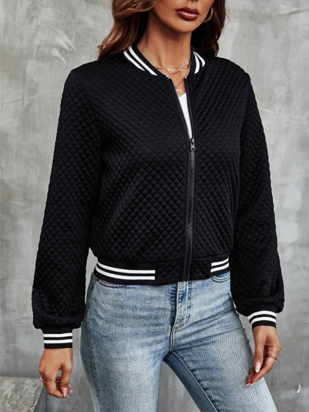 Damen Steppjacke im sportlichen Design mit kontrastierenden Ärmeln Drune