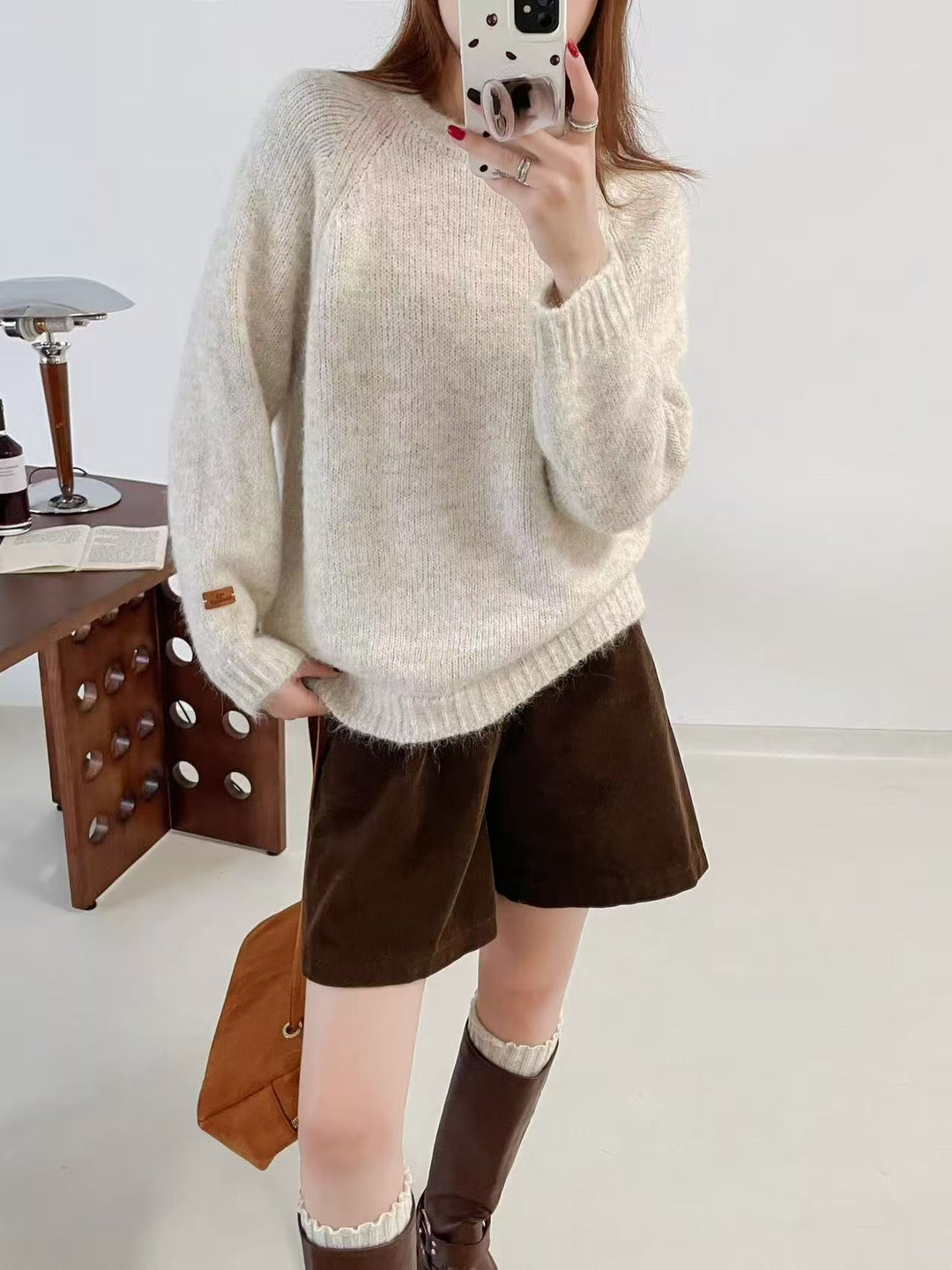 Damen weicher Strickpullover mit lässigem Schnitt Drune