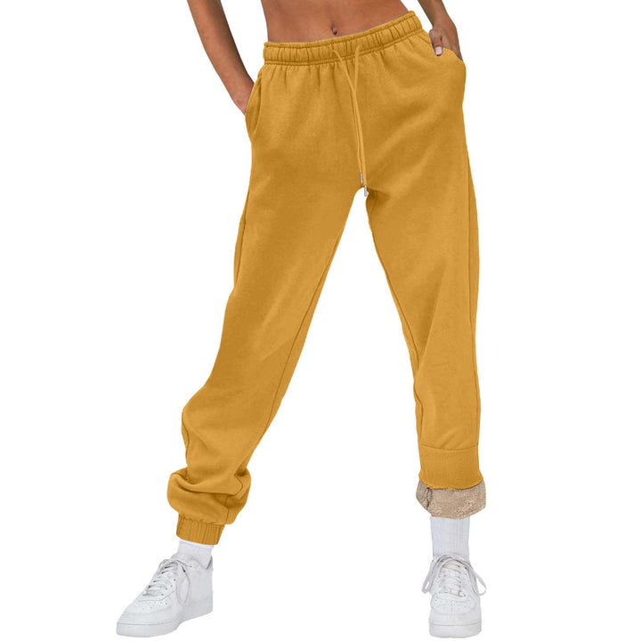 Damen Sportliche Jogginghose mit weichem Innenfutter und elastischem Bund Drune