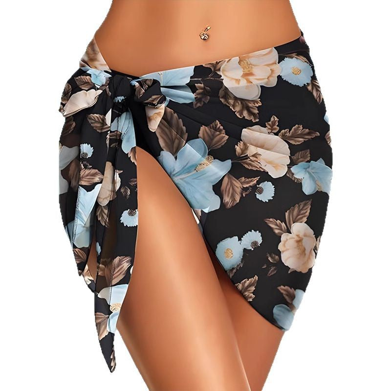 Damen Strandtuch mit floralem Muster und lässiger Schleifenbindung Drune