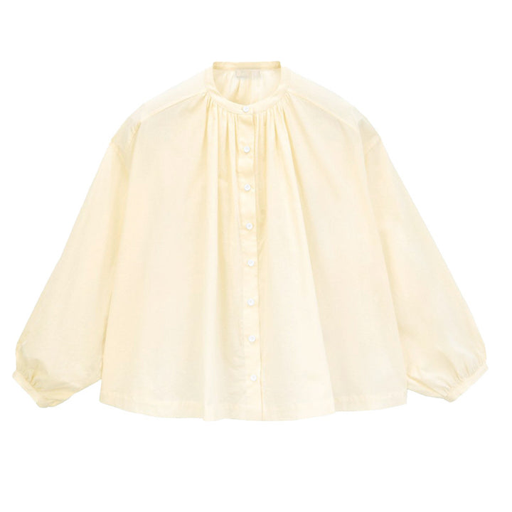 Damen Bluse mit hohem Kragen und eleganter Knopfleiste Drune
