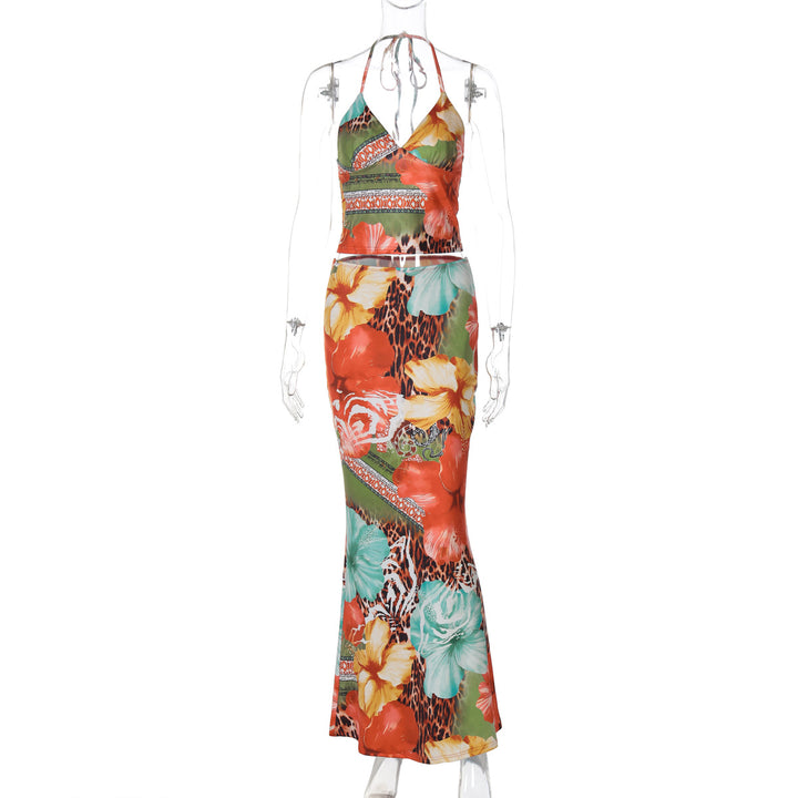 Damen Maxikleid mit aufregendem Blumen- und Tiermotiv Drune