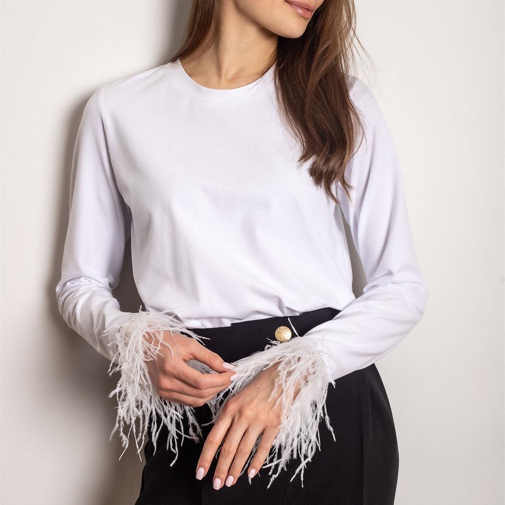 Damen Sweatshirt mit eleganten Federdetails Drune