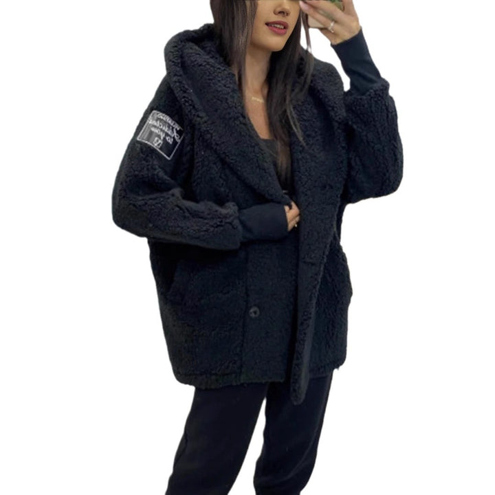 Damen Teddyfelljacke mit klassischem Kragen und praktischen Taschen Drune