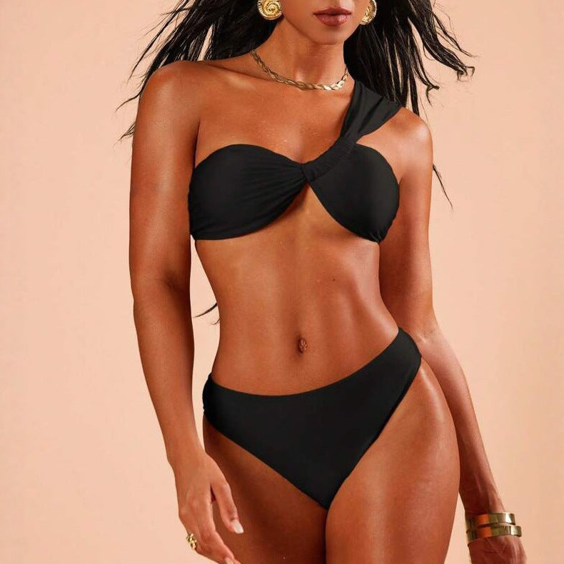 Damen Eleganter einseitiger Bikini mit komfortablem Träger Drune