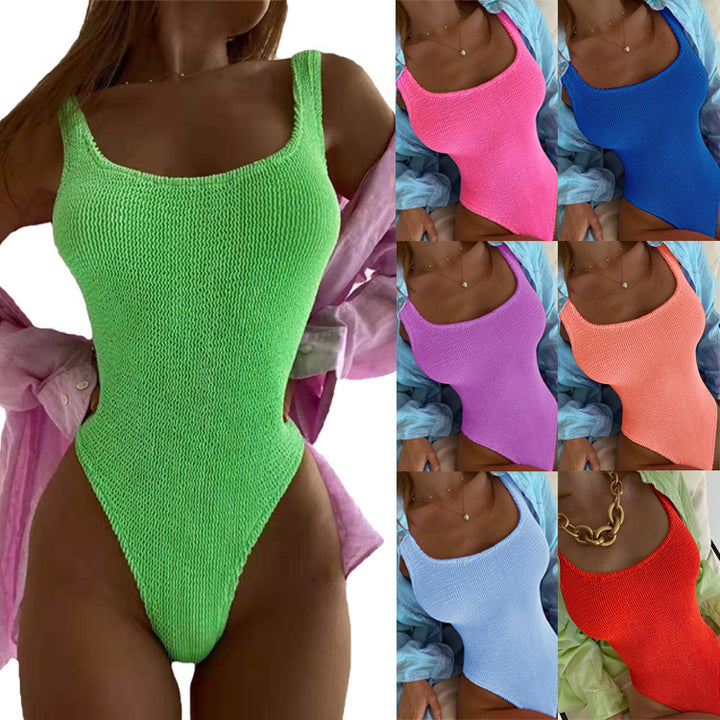 Damen Schwimmanzug mit hochgeschlossenem Schnitt und strukturiertem Material Drune