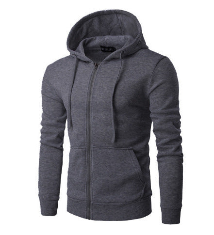 Herren nan schmal geschnittene Zip-Hoodie Jacke mit weichem Fleece-Innenfutter und Kängurutaschen Drune