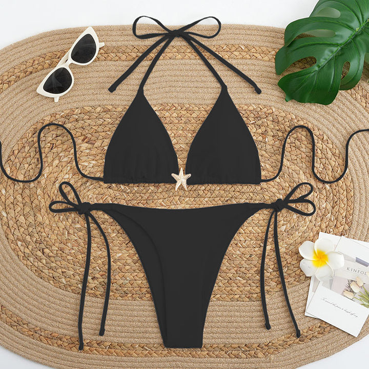 Damen Triangel-Bikini mit modischen Schnürdetails Drune