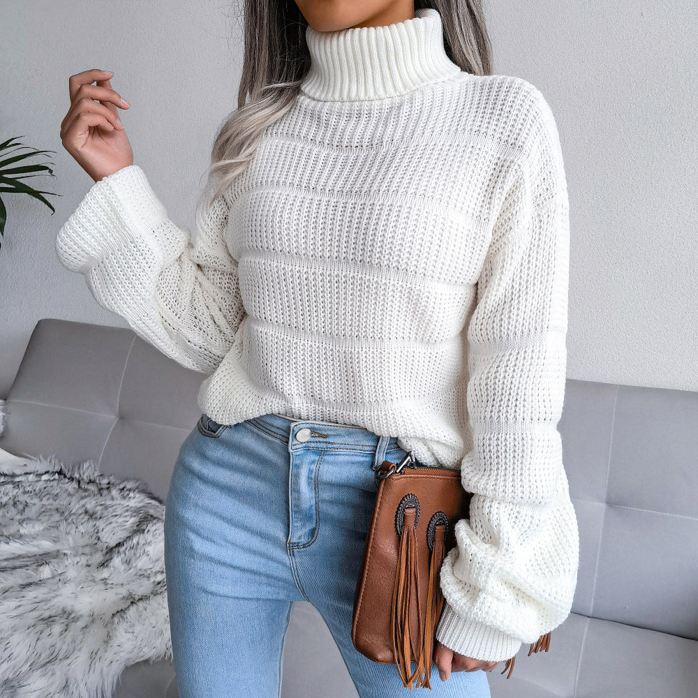 Damen Kuscheliger Rollkragenpullover mit strukturiertem Strickmuster Drune
