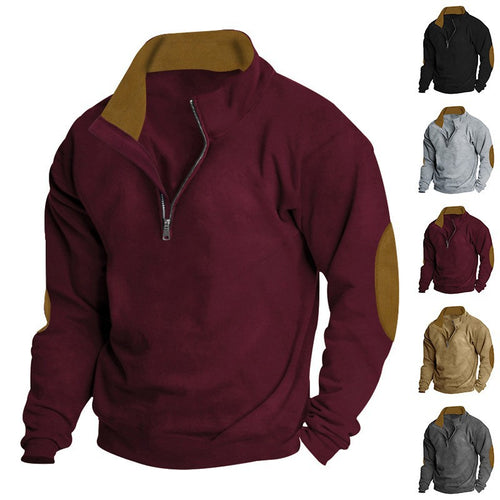 Herren Fleecejacke mit Stehkragen und modischem Reißverschluss Drune
