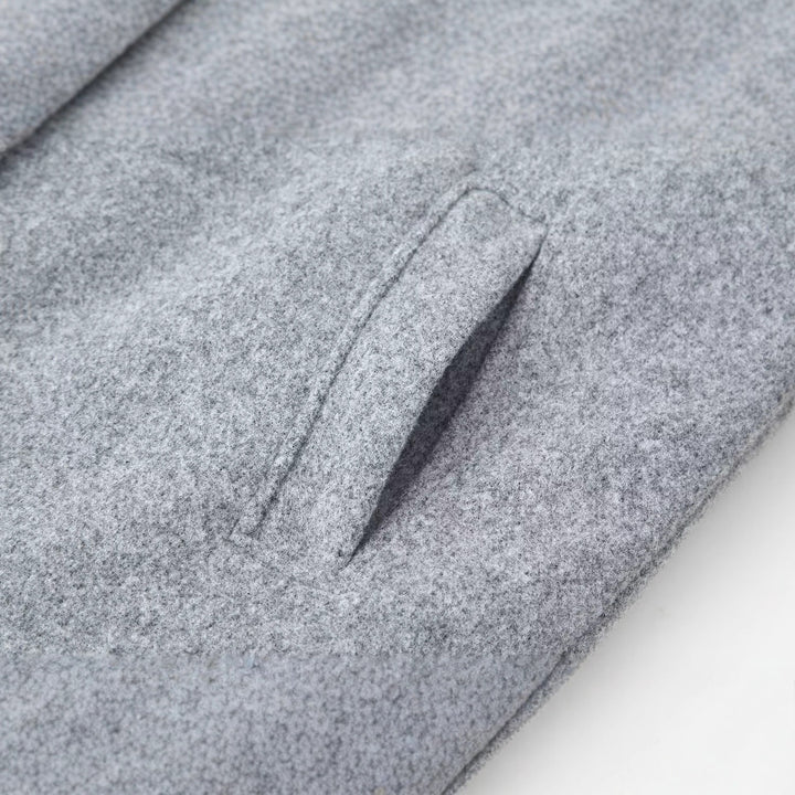 Damen modische Wolljacke mit hohem Kragen und doppelter Knopfleiste Drune