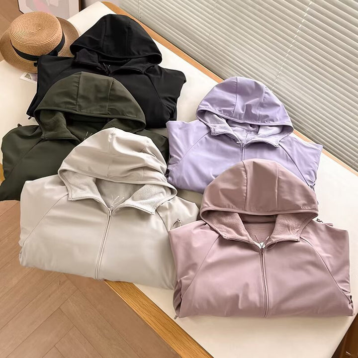 Damen fürdiferente Fleecejacke mit Kapuze Drune