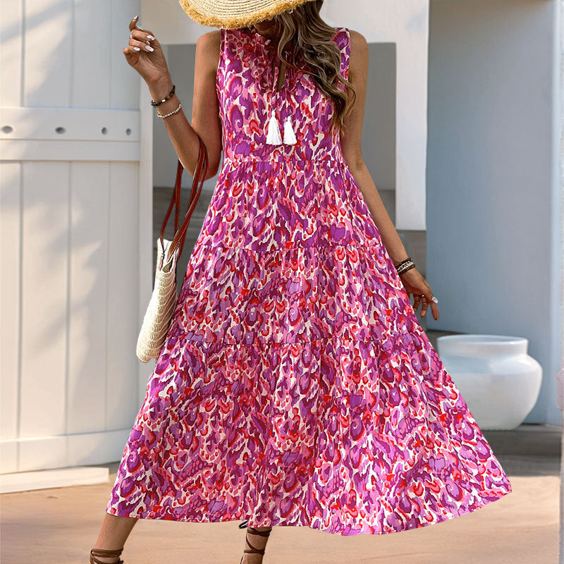Damen Maxikleid mit Rüschendetails und floralem Muster Drune