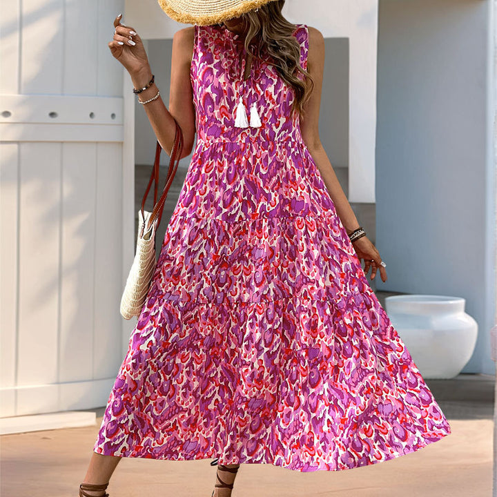 Damen Maxikleid mit Rüschendetails und floralem Muster Drune