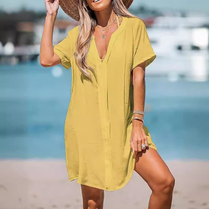 Damen lässiges Strandkleid mit praktischem Taschenbereich Drune