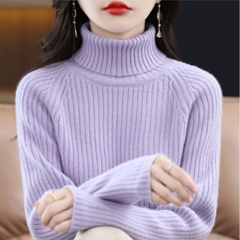 Damen kuscheliger Rollkragenpullover mit Rippstruktur Drune