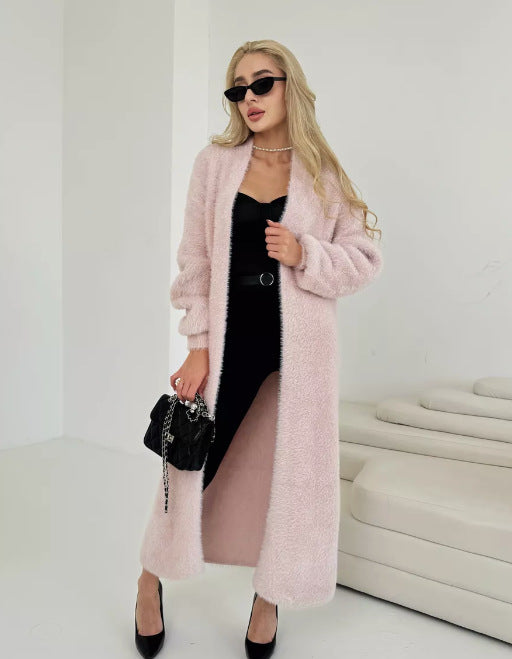 Damen Langer Strickcardigan aus kuscheligem Material mit elegantem Schnitt Drune