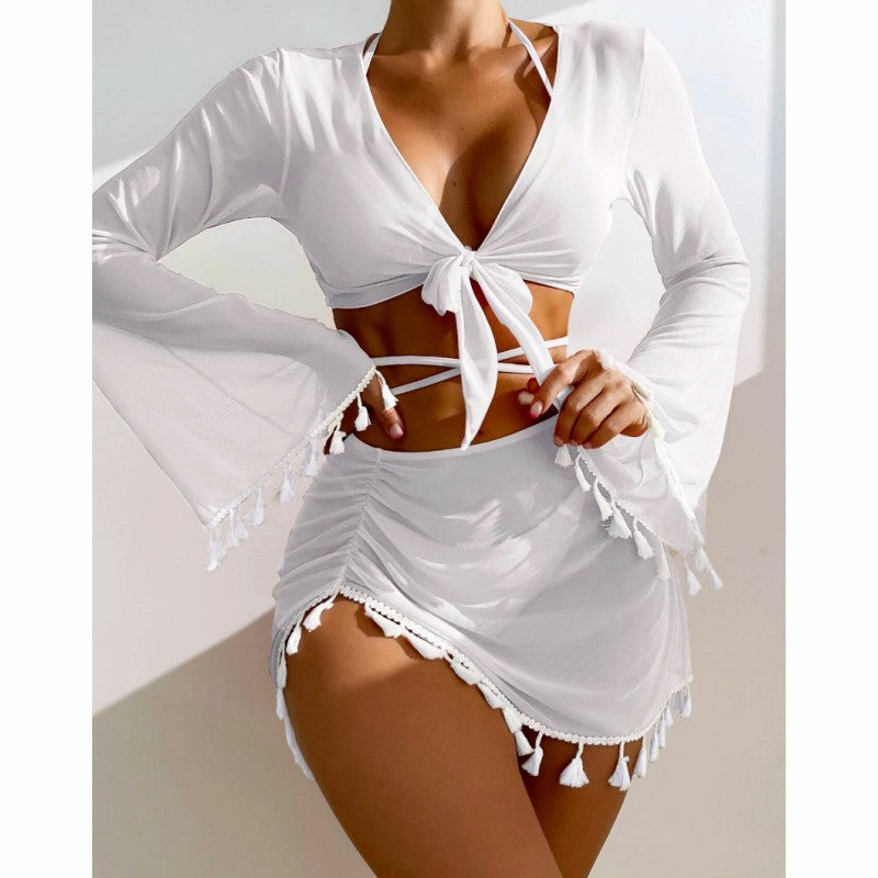 Damen Strandoutfit mit eleganten Schnürdetails Drune