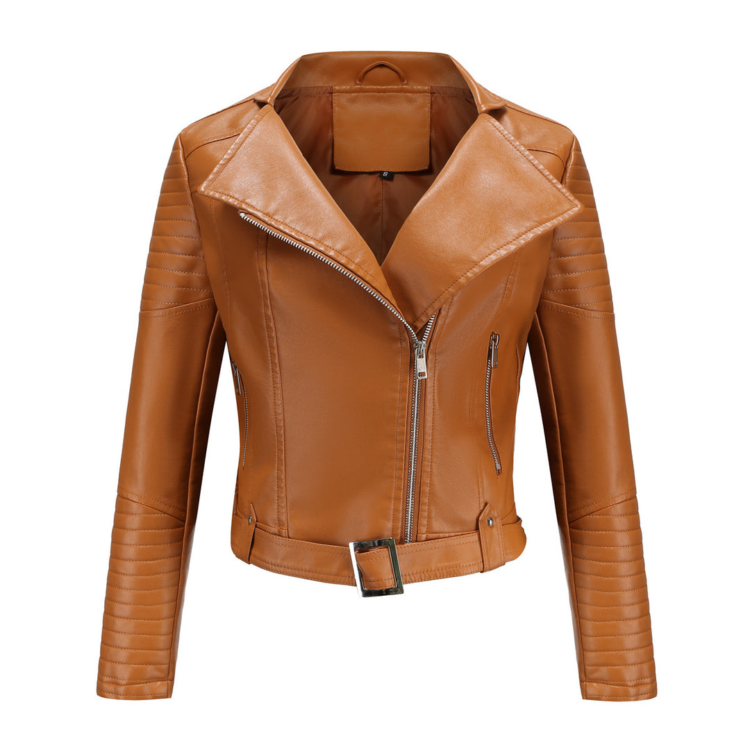 Damen modische Bikerjacke mit stylischem Steppmuster und attraktiven Reißverschlussdetails Drune