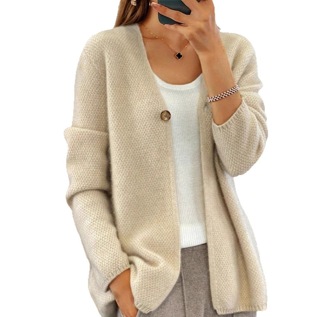 Damen Strickjacke mit feiner Struktur und Knopfleiste Drune