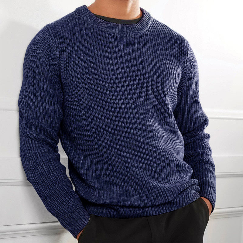 Herren Strickpullover mit strukturiertem Design und Rundhalsausschnitt Drune