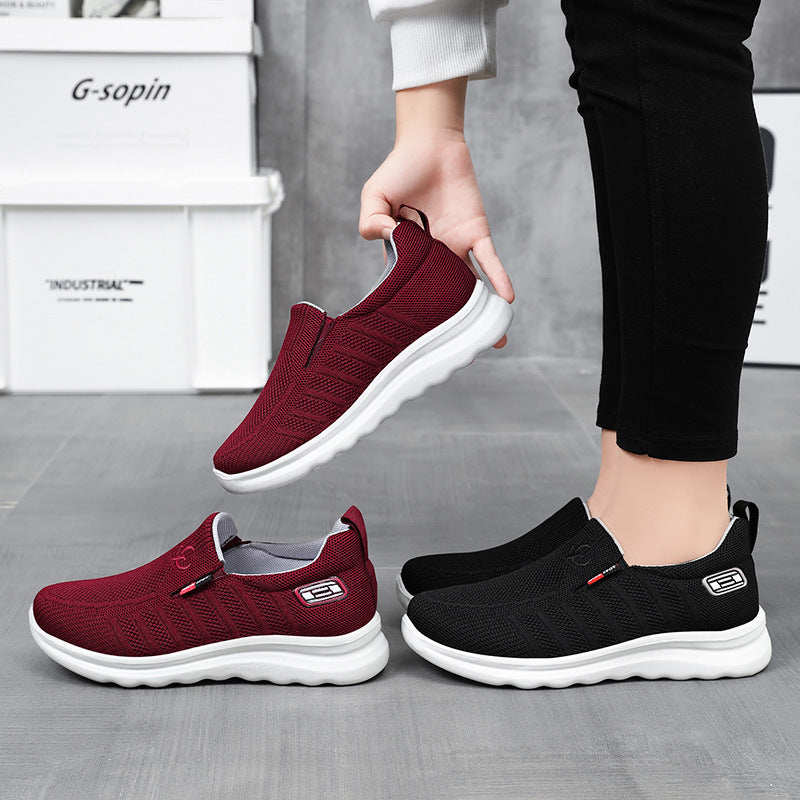 Herren nan atmungsaktiver gestrickter Slip-On Sneaker mit elastischem Einstieg und stoßdämpfender EVA-Zwischensohle Drune
