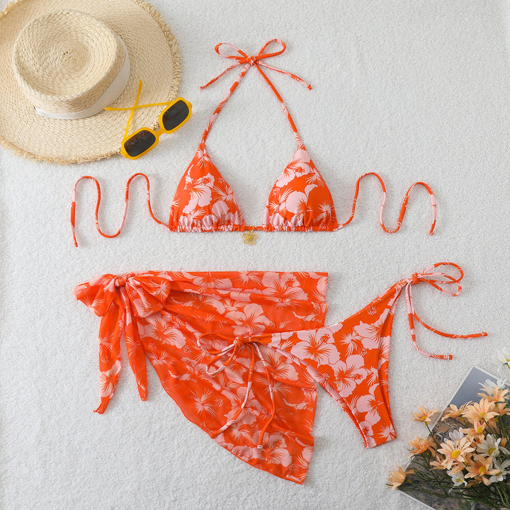 Damen Bikini-Set mit floralem Design und raffiniertem Wickelrock Drune