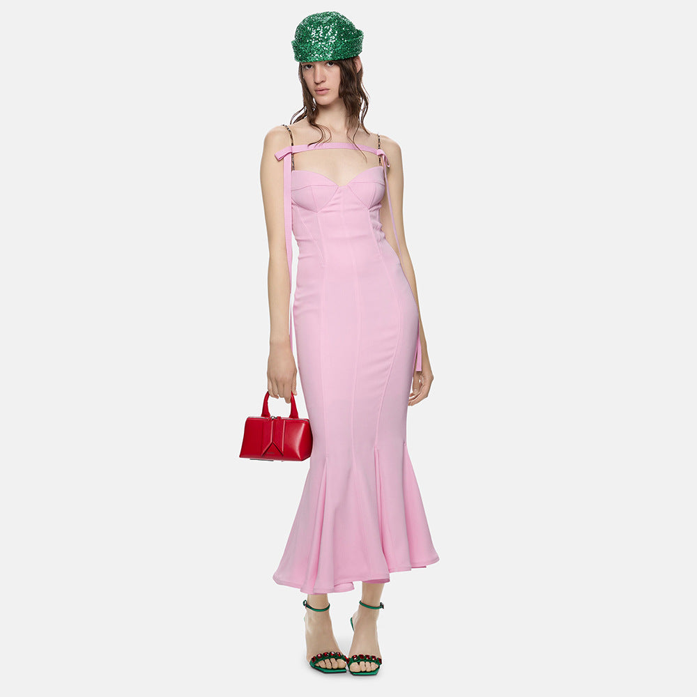 Damen Elegantes Meerjungfrauen-Kleid mit schulterfreier und taillierter Passform Drune