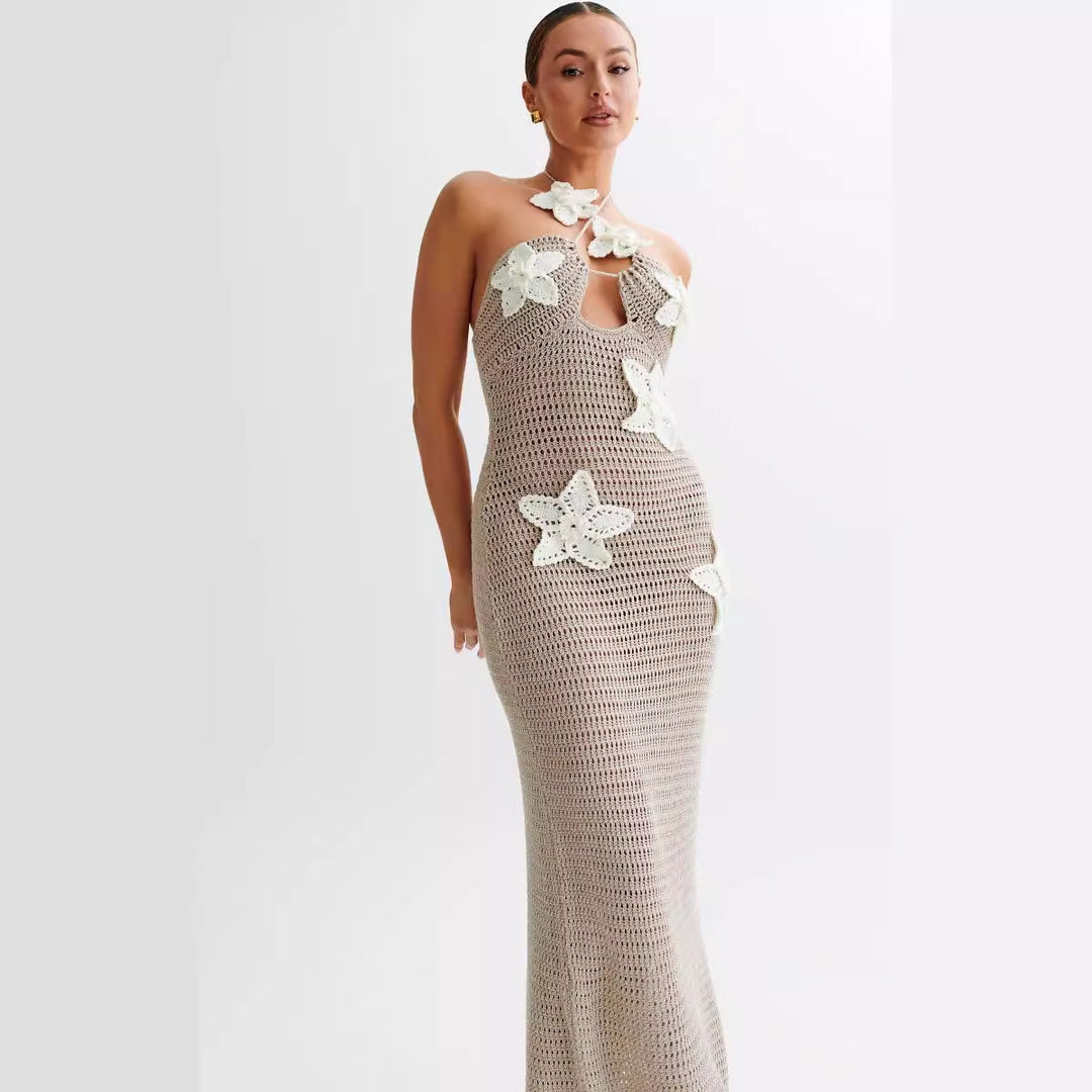 Damen Häkelkleid mit blühendem Design Drune