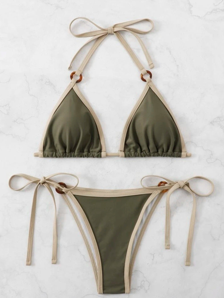 Damen Triangel-Bikini mit verstellbaren Bändern und eleganten Akzenten Drune