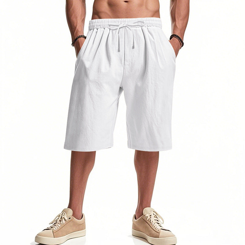 Herren nan lässige Bermudashorts aus Baumwollmix mit elastischem Bund Kordelzug und Seitentaschen Drune