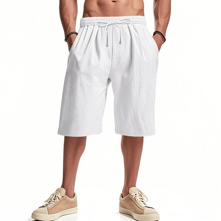 Herren nan lässige Bermudashorts aus Baumwollmix mit elastischem Bund Kordelzug und Seitentaschen Drune