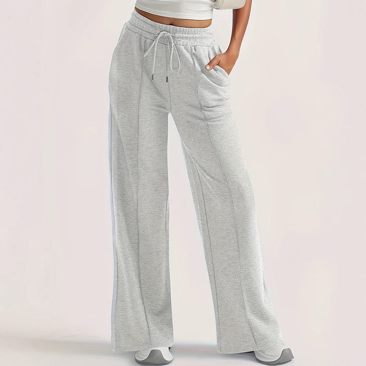 Damen lockere Sweatpants mit seitlichen Taschen und elastischem Bund Drune