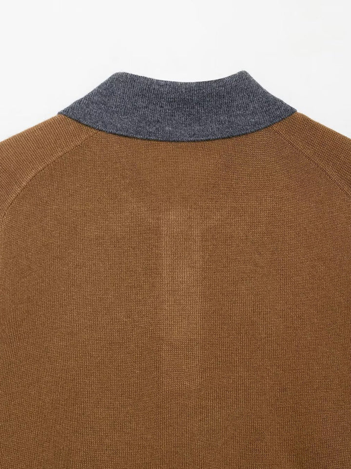 Damen eleganter Pullover mit Rautenmuster und Kragen Drune