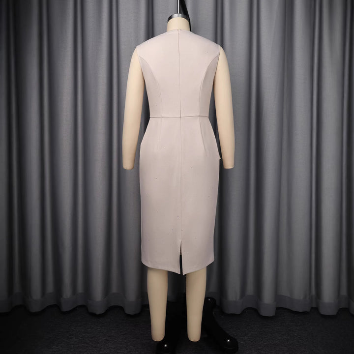 Damen figurbetontes Kleid mit asymmetrischem Schnitt und modischer Rüsche Drune