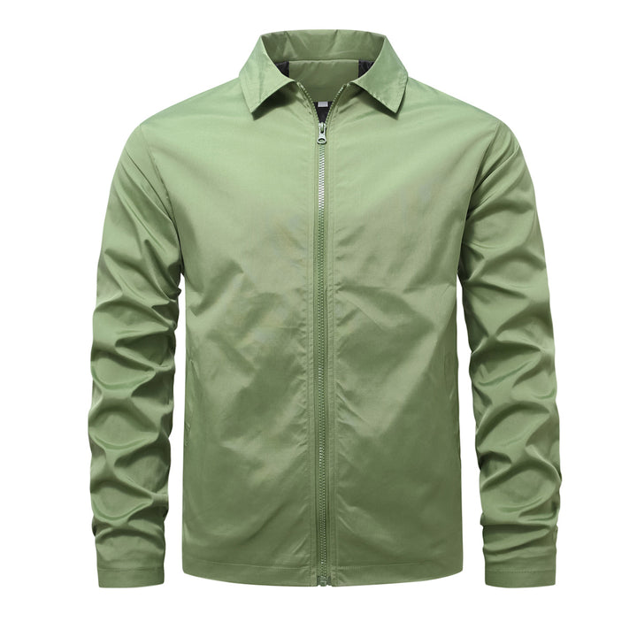 Herren nan leichte Reißverschluss-Jacke mit Hemdkragen windabweisender Funktionsstoff Drune