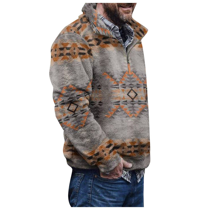 Herren Pulloverjacke mit farbenfrohem, geometrischem Design und praktischer Brusttasche Drune